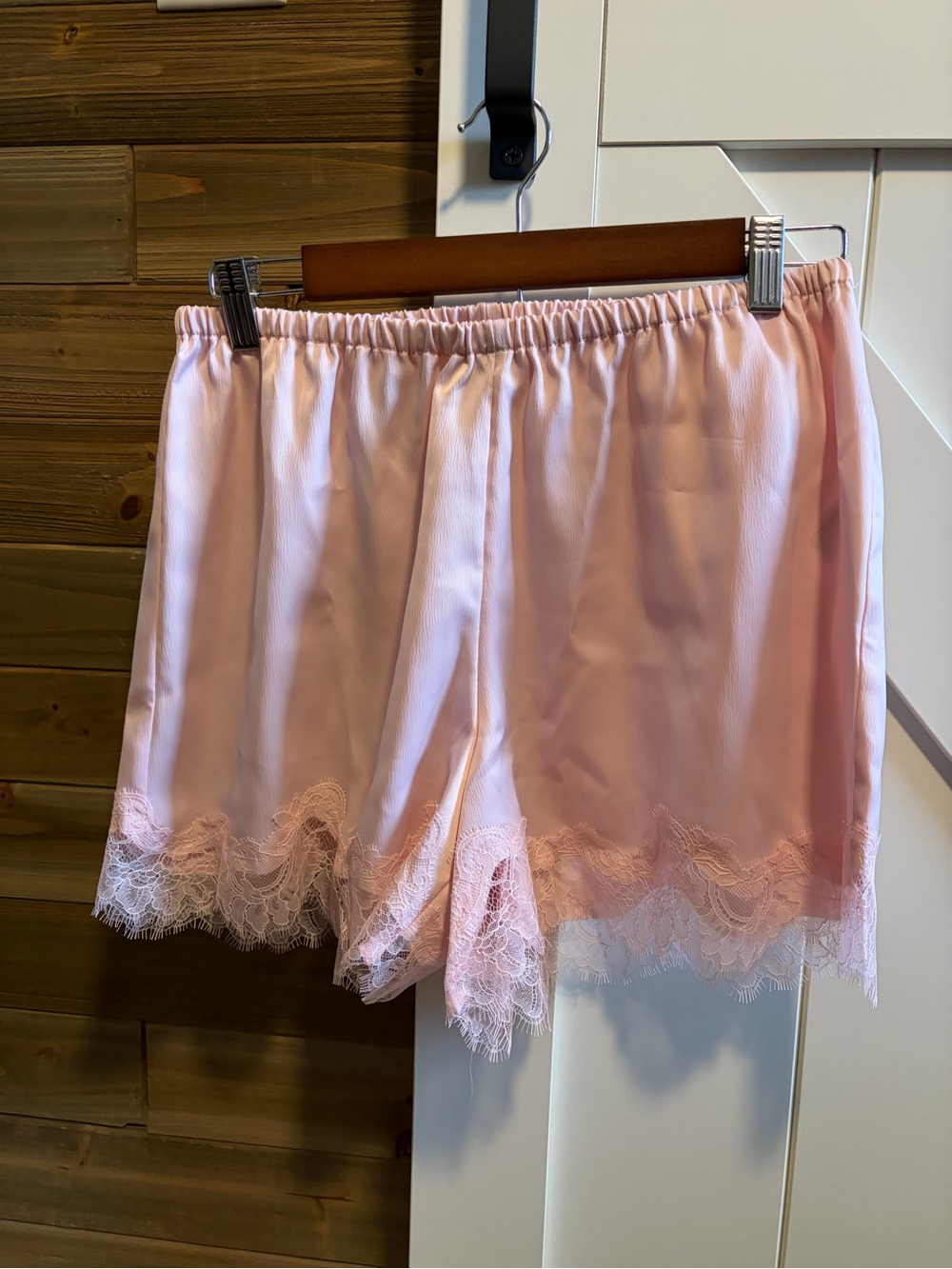 Silky Pink Lace-Trim Sleep Shorts - Women's Intimates